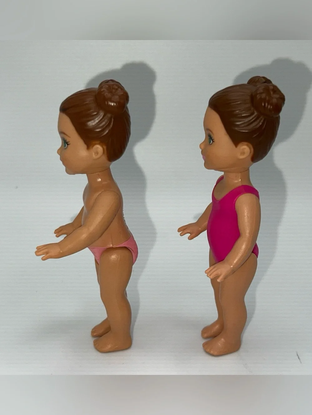 Toddler Barbie Doll Kelly Chelsea Baby Sister Brunette Pigtails Buns Hair Lot 2